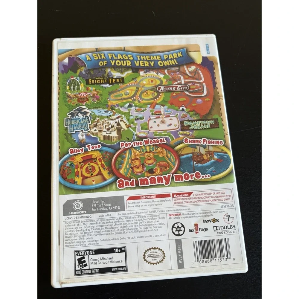 Six Flags Fun Park (Nintendo Wii, 2009) Video Game Complete CIB